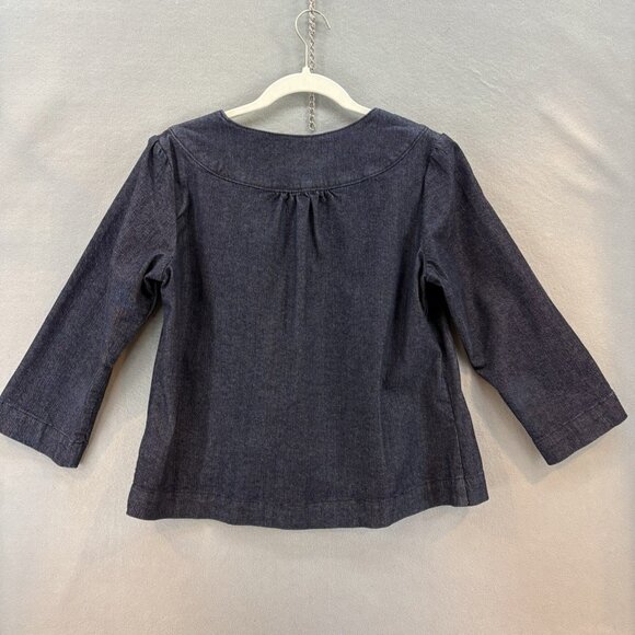 Merona Women's Dark Denim Jacket 3/4 Sleeve Cape Style Size M - Picture 4 of 10